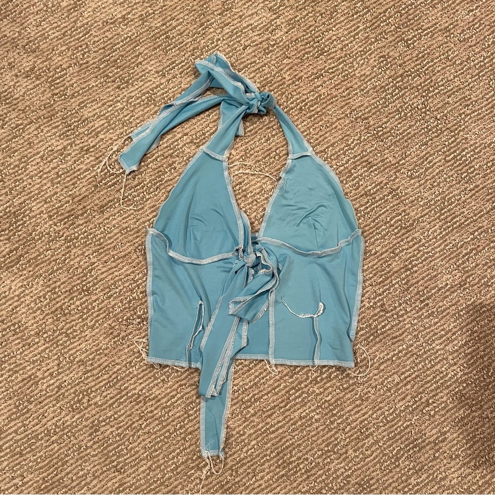 Aqua Blue Going Out Top